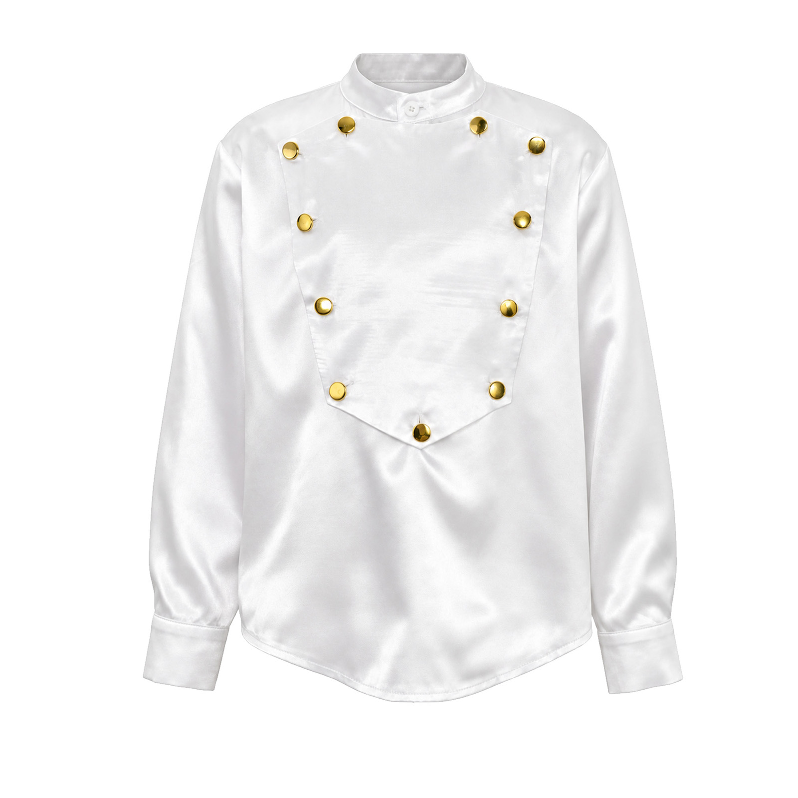 Shirts - # 6-16 ルネサンス風シャツ、中世コスチューム、長袖、ダブルブレスト、サテン素材のトップス。ハロウィーンの仮装パーティーやロールプレイングに最適なジャケット、ブレザー。