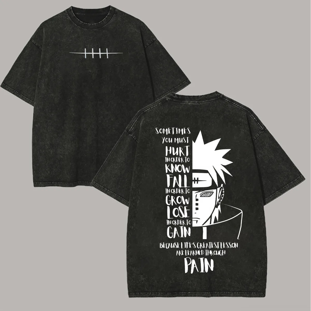 ナルト、シスイ・ウチハ、Tシャツ、万花瞳、ヴィンテージ、アシ - Acid Wash Vintage Graphic T Shirt のレビューと価格