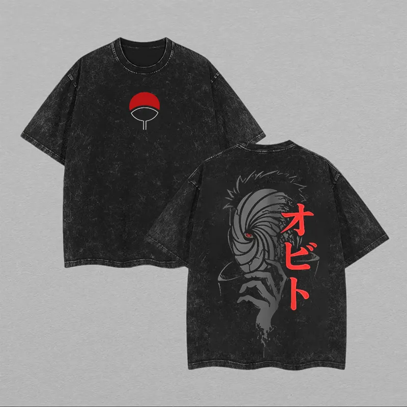 ナルト、シスイ・ウチハ、Tシャツ、万花瞳、ヴィンテージ、アシ - Acid Wash Vintage Graphic T Shirt のレビューと価格