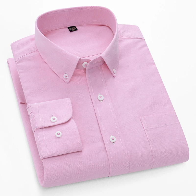 メンズ用、100％コットンオックスフォード生地の長袖シャツ。 - Oxford Cotton Casual Shirt Business のレビューと価格