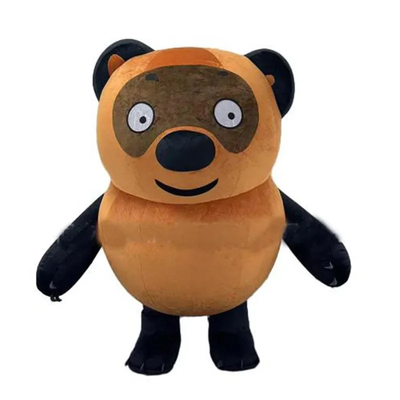 茶色と黒色のクマの着ぐるみ。大人用、全身を覆う、ふわふわ素材 - Suits のレビューと価格