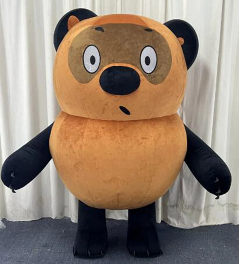 茶色と黒色のクマの着ぐるみ。大人用、全身を覆う、ふわふわ素材 - Suits のレビューと価格