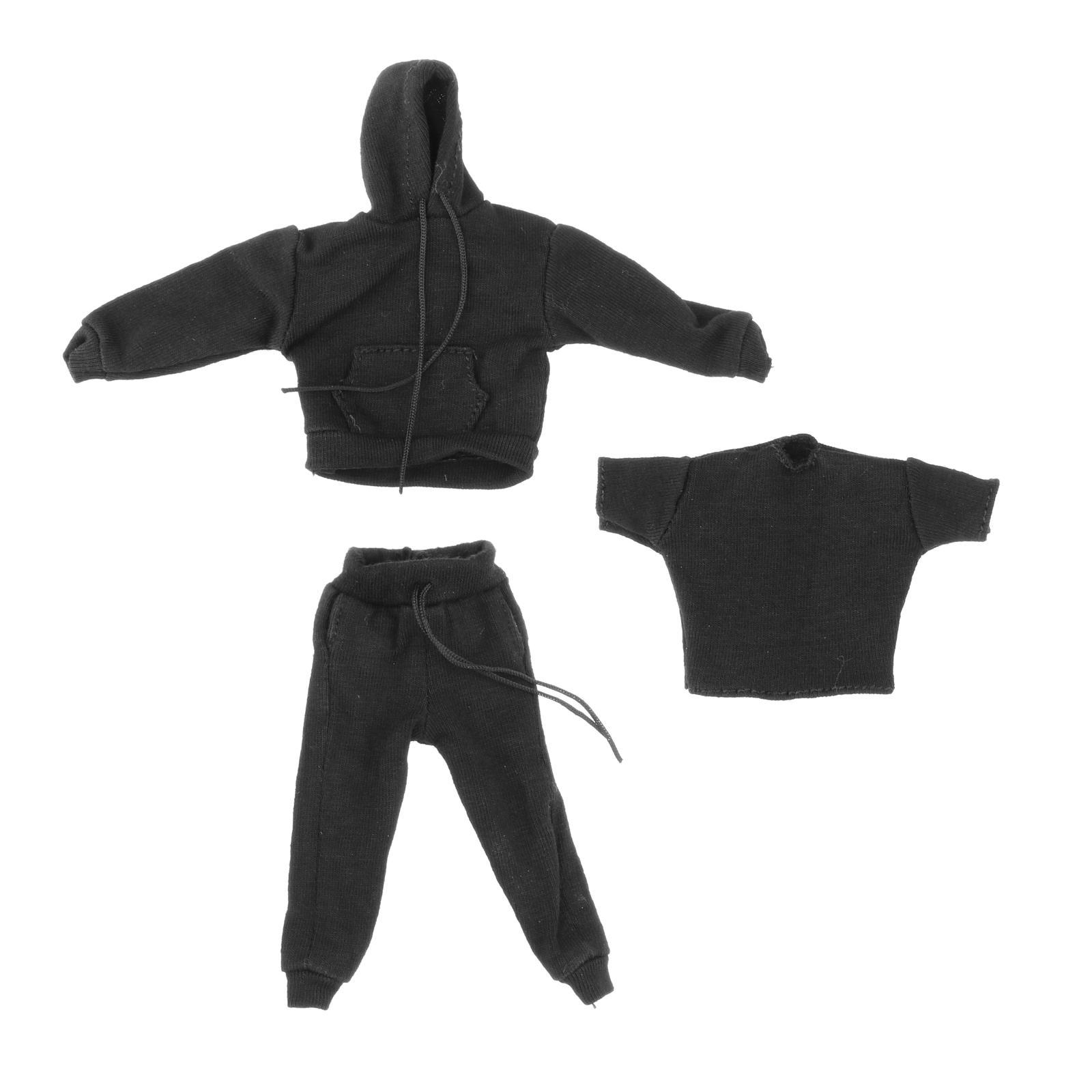 1/12スケールの男性用パーカー、Tシャツ、パンツのセット。 - Shirts のレビューと価格