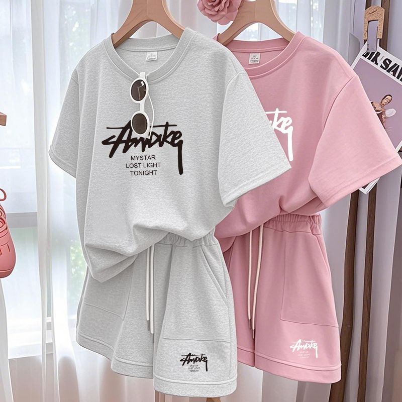 新しい女性用プラスサイズセット 大人用半袖とショートパンツの - Shirts のレビューと価格
