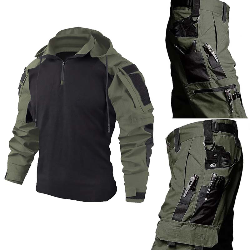 戦術服セット ミリタリーフロッグシャツ + マルチポケットカ - Tactical Military Shirt Cargo のレビューと価格