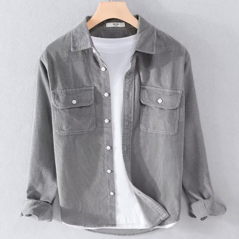 メンズ コーデュロイシャツ、無地、長袖、カジュアル、ボタンダ - Corduroy Button Up Shirt Men のレビューと価格