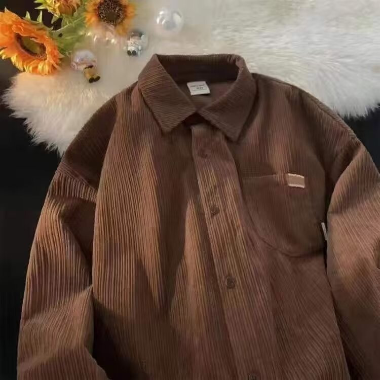 メンズ コーデュロイシャツ、無地、長袖、カジュアル、ボタンダ - Corduroy Button Up Shirt Men のレビューと価格